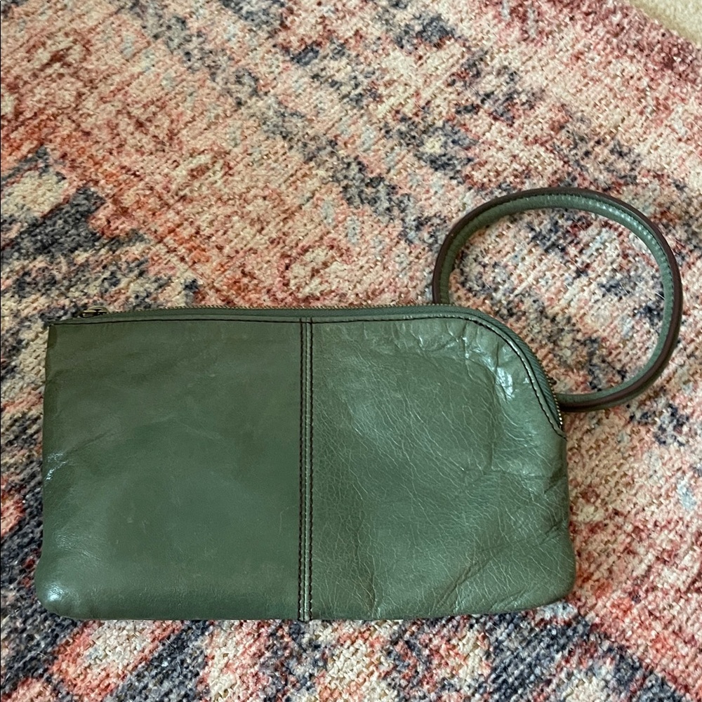 HOBO Olive Leather Clutch